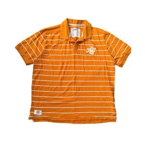 VTG Rocawear Men's 2XL Hip Hop Y2K RC Crown Logo Yellow White Striped Polo Shirt